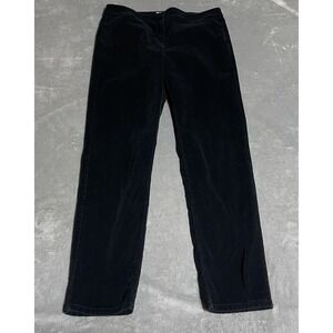 J Jill Corduroy Pants Womens 16 Tall Black Straight Midrise Casual Soft Stretch